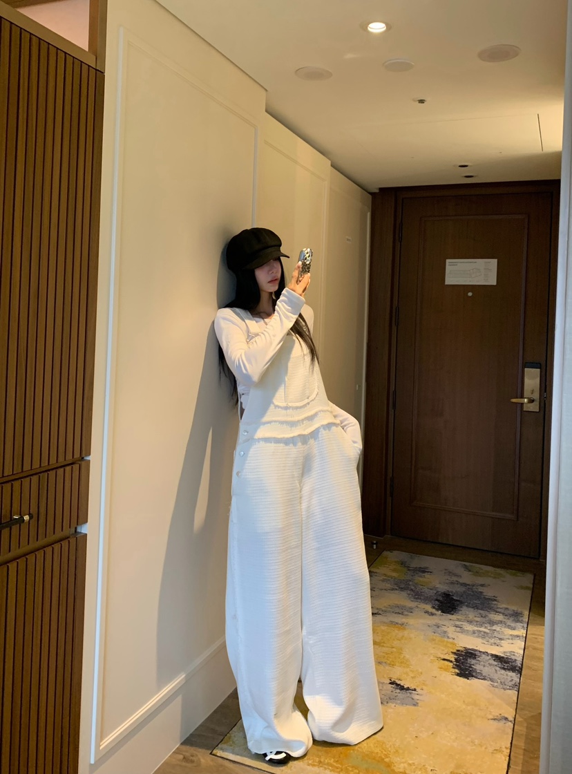 BADCALM東大門直郵女裝新品時尚人氣推薦26夏季背帶褲粗花呢BADCALM背帶褲