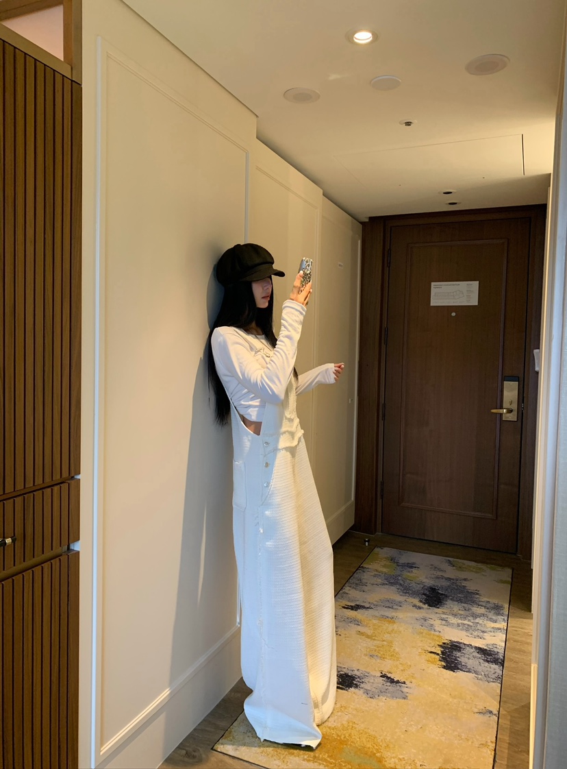 BADCALM東大門直郵女裝新品時尚人氣推薦26夏季背帶褲粗花呢BADCALM背帶褲