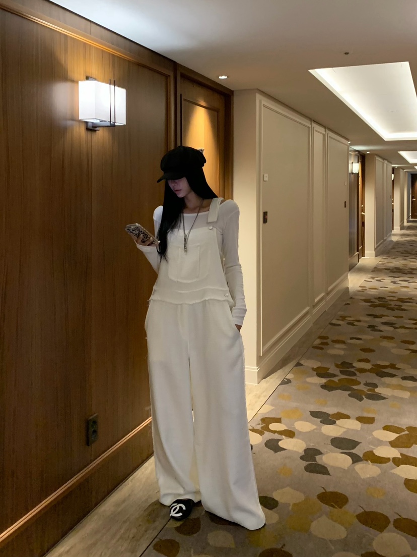 BADCALM東大門直郵女裝新品時尚人氣推薦26夏季背帶褲粗花呢BADCALM背帶褲圖色1