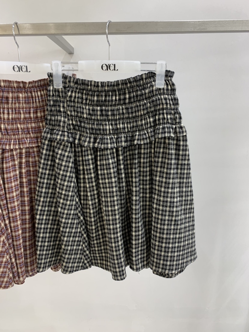 EYEL東大門代購女士新款真品時尚休閑人氣半身裙中短裙格子EYEL半身裙/中短裙圖色2