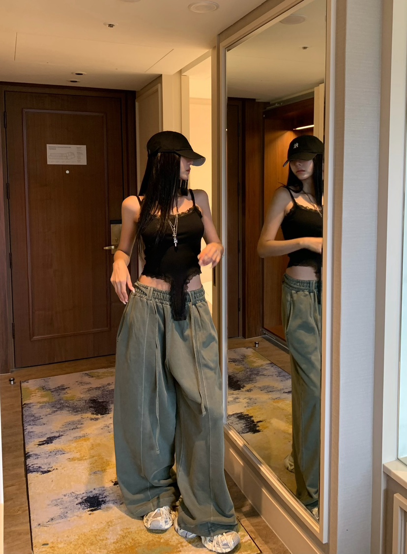 BADCALM東大門實拍女裝新款推薦休閑吊帶背心套裝蕾絲無袖BADCALM吊帶/背心