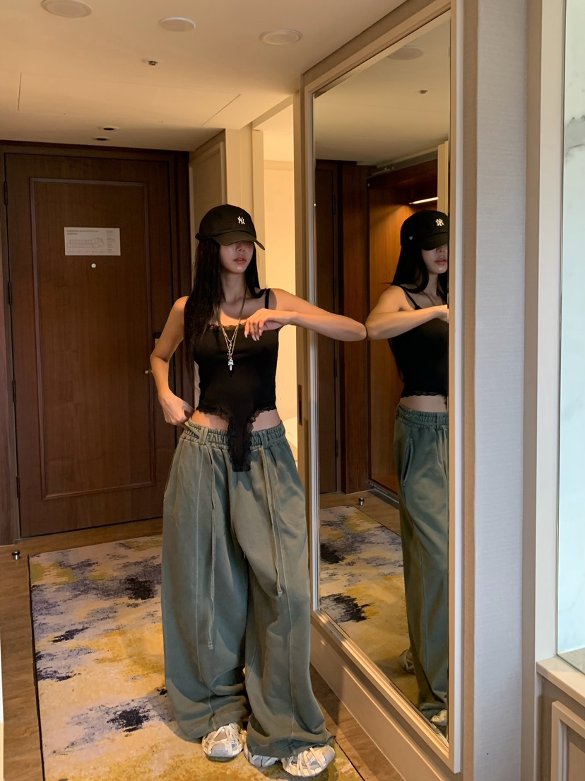 BADCALM東大門實拍女裝新款推薦休閑吊帶背心套裝蕾絲無袖BADCALM吊帶/背心