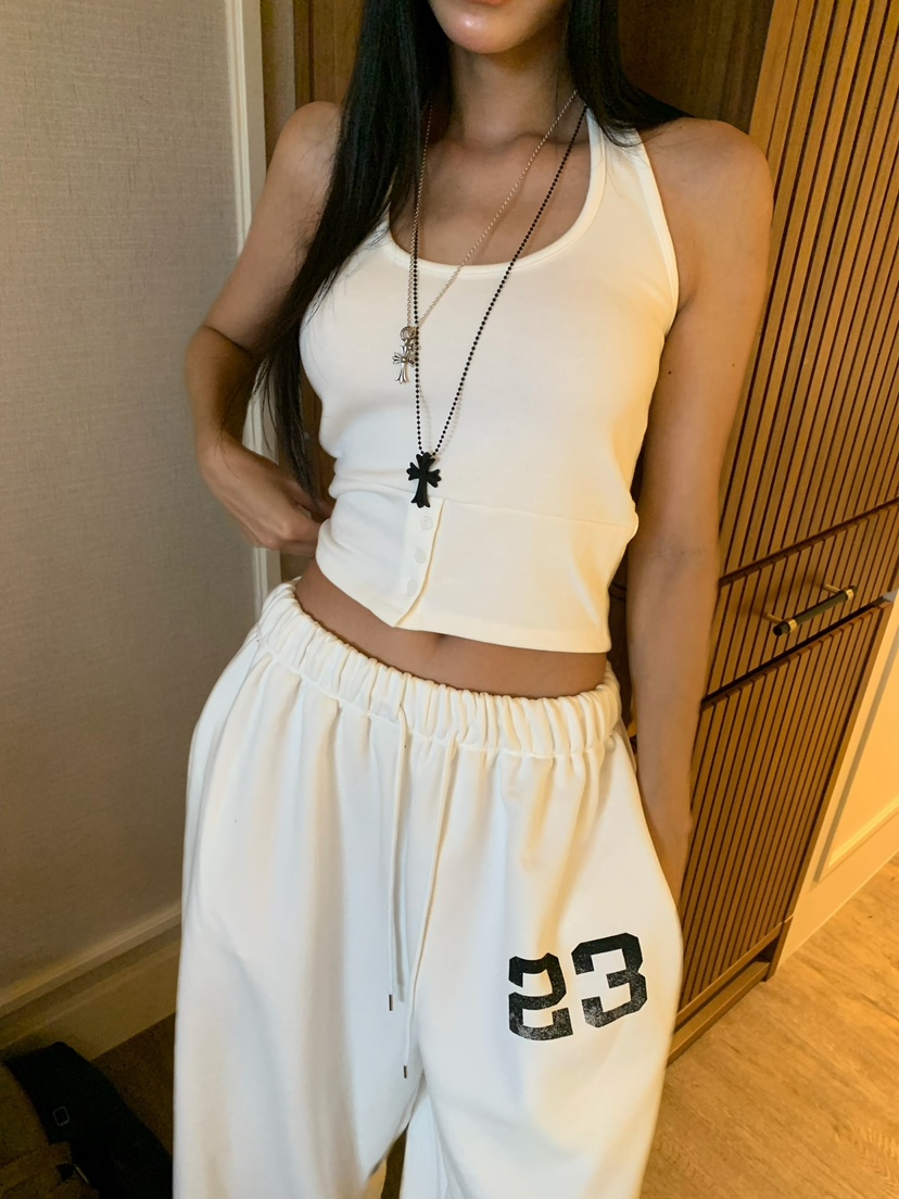 BADCALM韓國直郵女裝新品休閑人氣熱賣26夏季吊帶背心紐扣BADCALM吊帶/背心