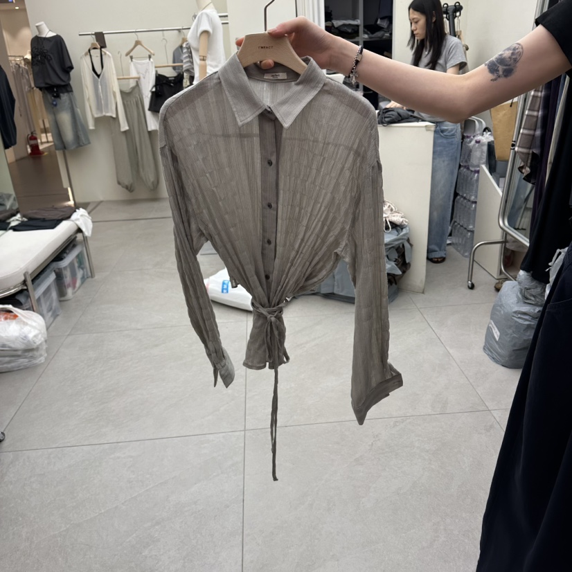 I MFACT東大門代購女士新款26夏季休閑真品時尚襯衫蕾絲衫I MFACT襯衫/蕾絲衫圖色1