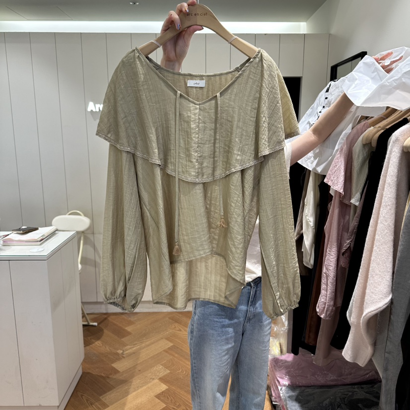 ARC韓國代購女裝新品時尚26夏季休閑真品熱賣推薦襯衫蕾絲衫ARC EN CIEL襯衫/蕾絲衫圖色3