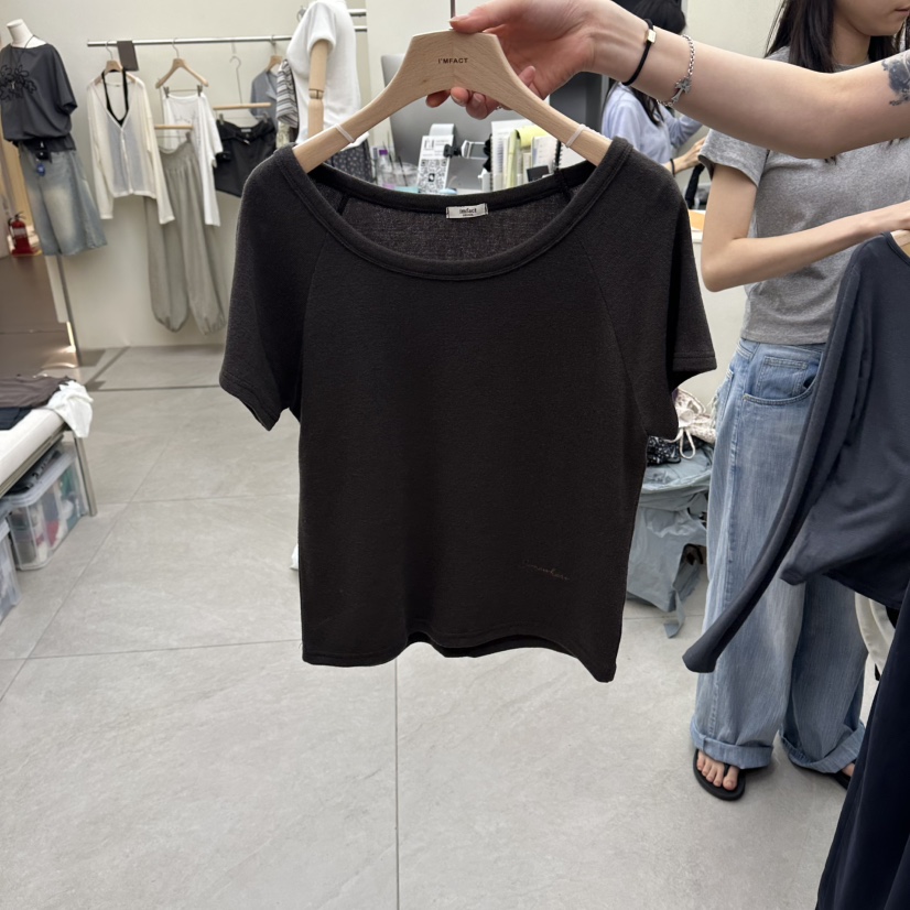 I MFACT韓國直郵女裝新款休閑推薦時尚真品熱賣人氣T恤插肩I MFACTT恤圖色3