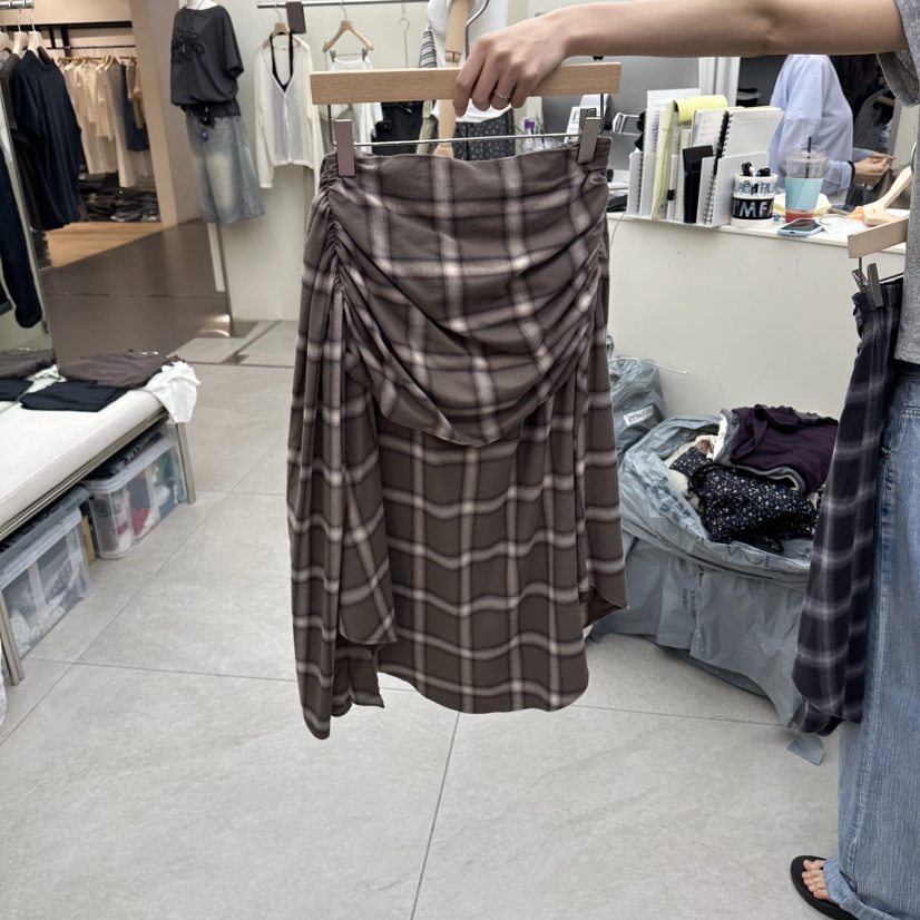 I MFACT東大門直郵女士新品真品休閑26夏季推薦長裙格子I MFACT長裙圖色1
