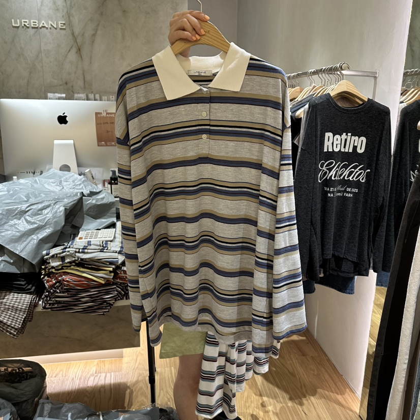 URBANE-P韓國直郵女士新品26夏季休閑人氣時尚真品長袖T恤URBANE-P長袖T恤圖色2