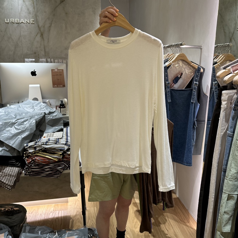 URBANE-P韓國代購女士新品時尚26夏季休閑真品熱賣長袖T恤URBANE-P長袖T恤圖色1