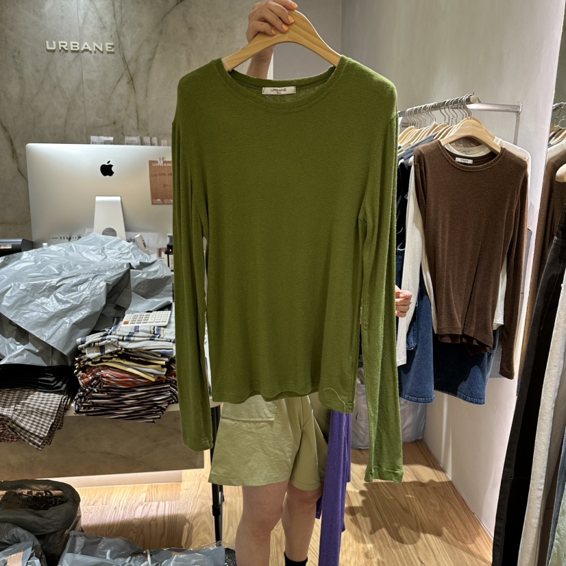 URBANE-P韓國代購女士新品時尚26夏季休閑真品熱賣長袖T恤URBANE-P長袖T恤圖色3