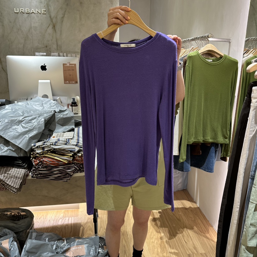 URBANE-P韓國代購女士新品時尚26夏季休閑真品熱賣長袖T恤URBANE-P長袖T恤圖色4