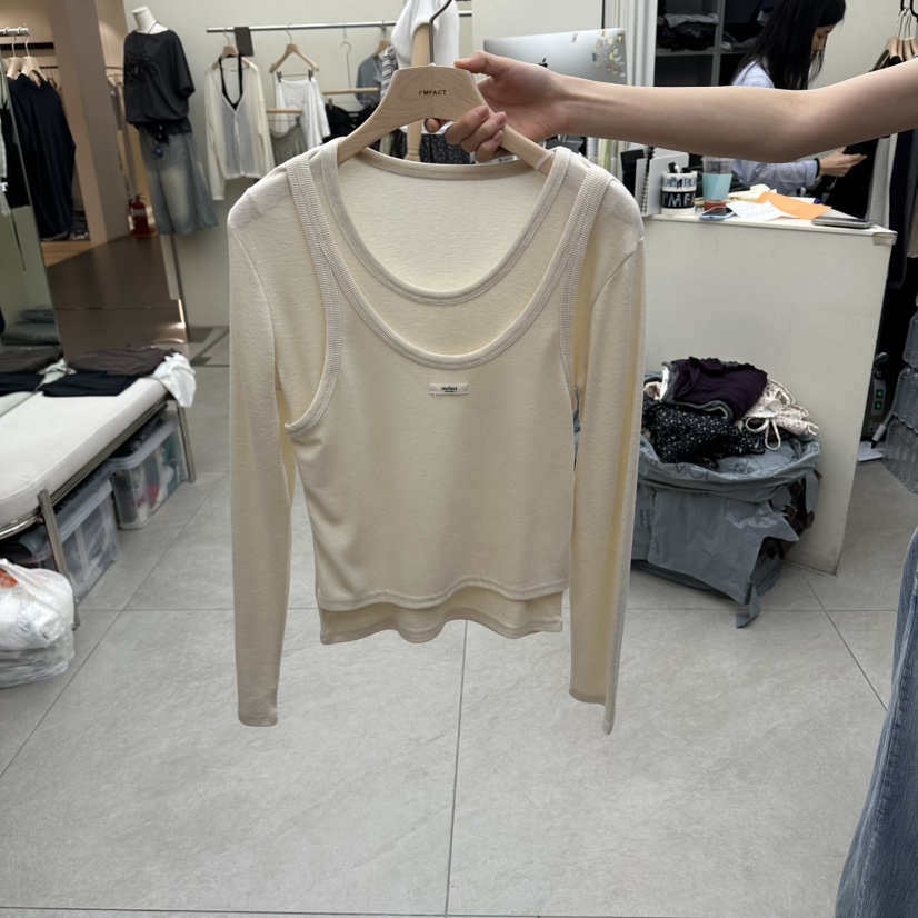 I MFACT韓國代購女裝新品休閑人氣熱賣真品長袖T恤假兩件I MFACT長袖T恤圖色2
