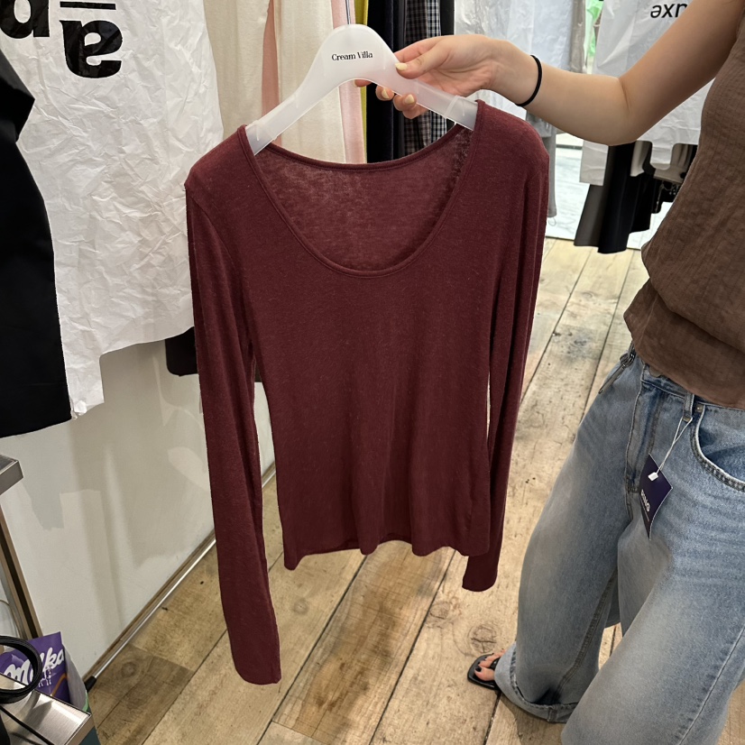 CREAM VILLA東大門實拍女士新品26夏季長袖T恤CREAM VILLA長袖T恤圖色2