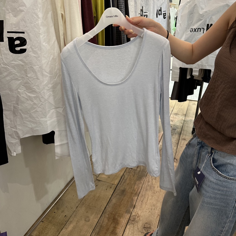 CREAM VILLA東大門實拍女士新品26夏季長袖T恤CREAM VILLA長袖T恤圖色3