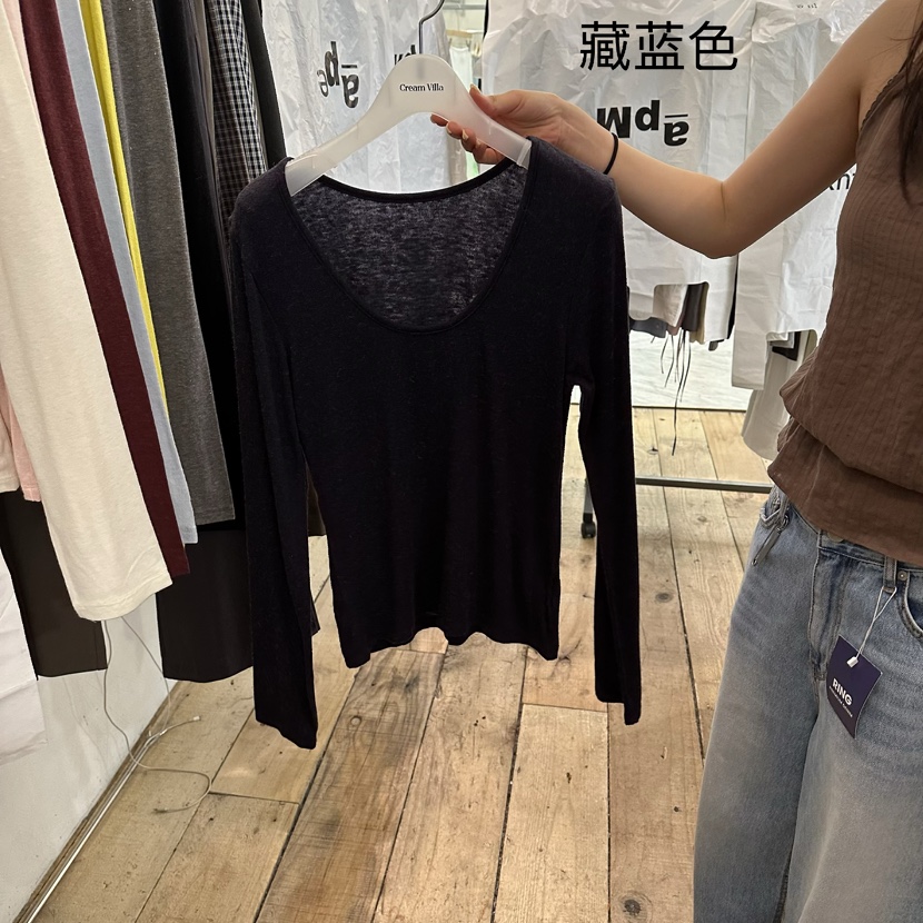 CREAM VILLA東大門實拍女士新品26夏季長袖T恤CREAM VILLA長袖T恤圖色5
