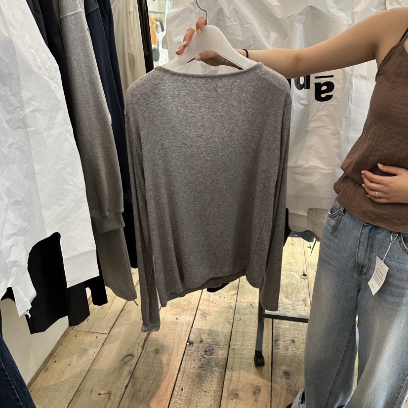 CREAM VILLA韓國代購女裝新品休閑長袖T恤CREAM VILLA長袖T恤