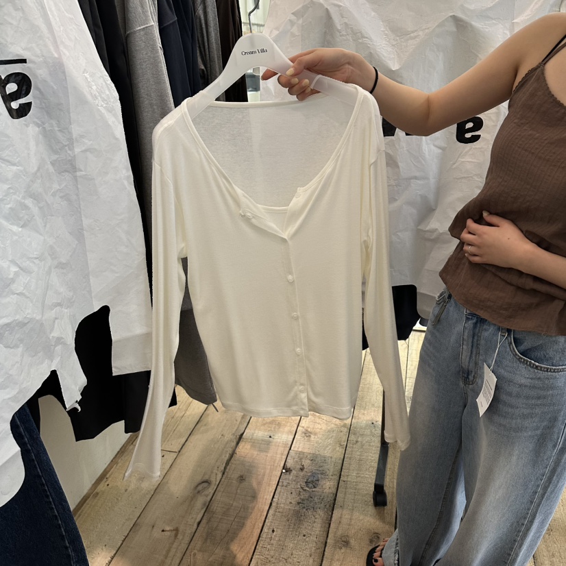 CREAM VILLA韓國代購女裝新品休閑長袖T恤CREAM VILLA長袖T恤圖色2