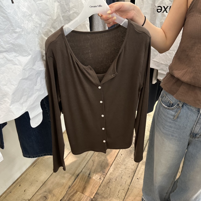 CREAM VILLA韓國代購女裝新品休閑長袖T恤CREAM VILLA長袖T恤圖色3