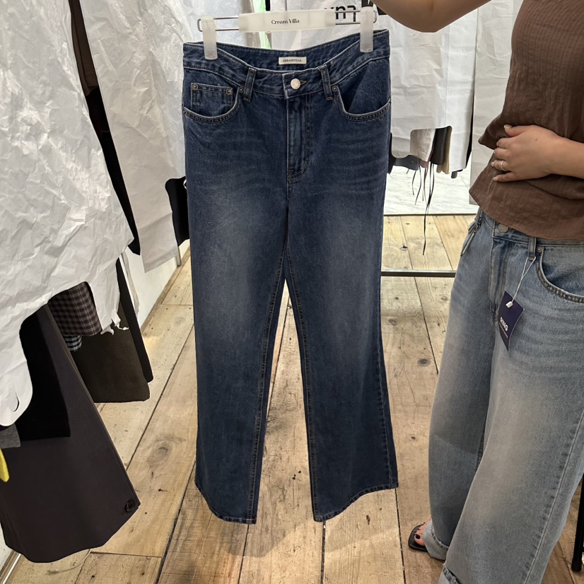 CREAM VILLA韓國直郵女士新品人氣牛仔褲喇叭CREAM VILLA牛仔褲圖色1