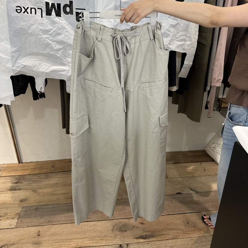 CREAM VILLA韓國代購女裝新品26夏季休閑褲水洗CREAM VILLA休閑褲圖色1