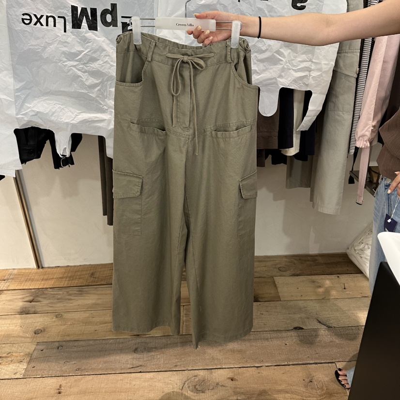 CREAM VILLA韓國代購女裝新品26夏季休閑褲水洗CREAM VILLA休閑褲圖色2
