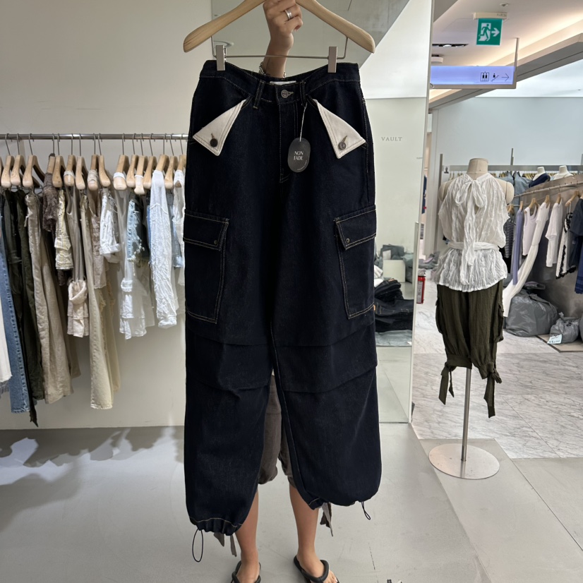 VAULT東大門實拍女士新品真品時尚人氣休閑休閑褲口袋撞色VAULT休閑褲圖色1