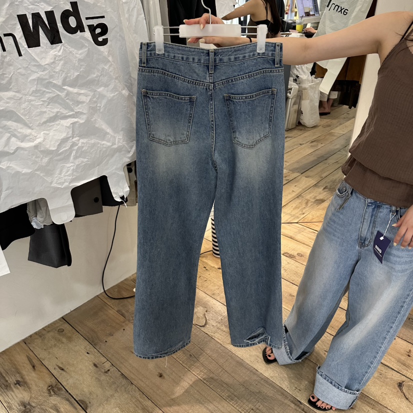 CREAM VILLA東大門直郵女裝新款休閑牛仔褲CREAM VILLA牛仔褲