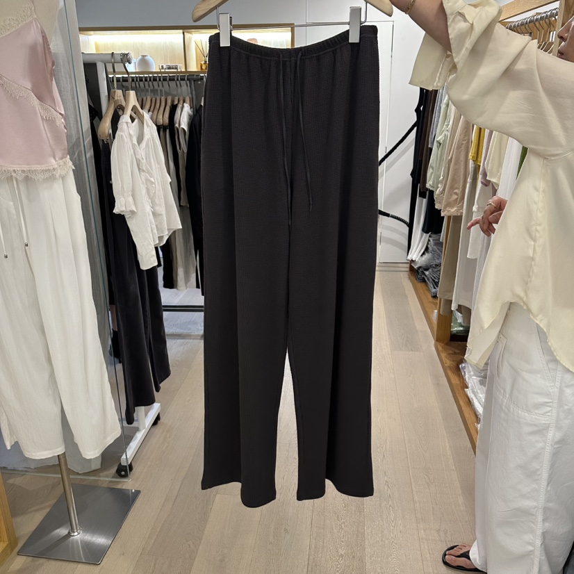ROUNDER韓國代購女裝新品真品熱賣推薦人氣時尚休閑休閑褲ROUNDER休閑褲圖色3黑色