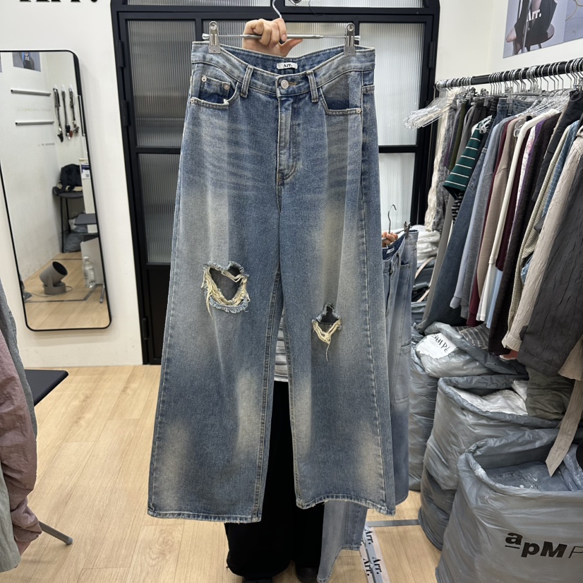 ARR韓國直郵女裝新品推薦時尚真品26夏季休閑人氣牛仔褲復古ARR牛仔褲圖色1