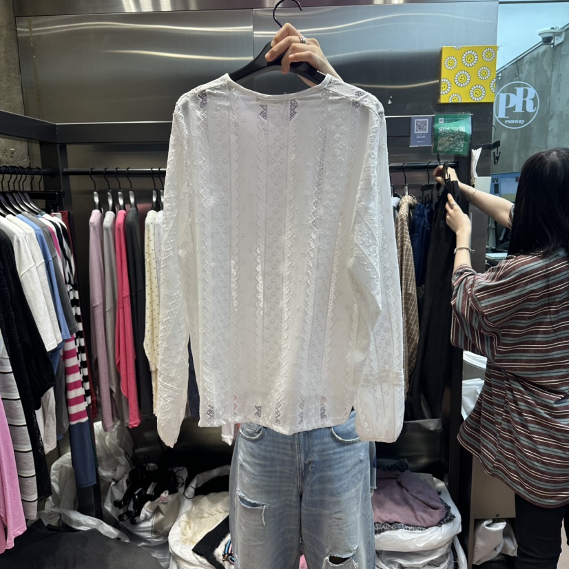 RUNWAY-런웨이東大門實拍女裝新款人氣時尚推薦襯衫蕾絲衫RUNWAY-런웨이襯衫/蕾絲衫