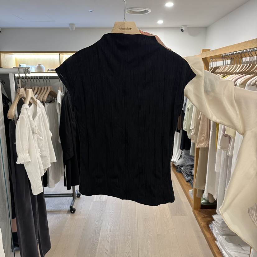 ROUNDER東大門直郵女裝新品推薦時尚休閑真品熱賣T恤褶皺ROUNDERT恤圖色3