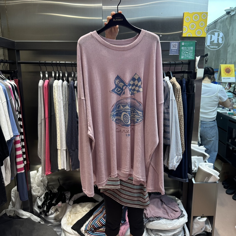 RUNWAY-런웨이東大門代購女裝新款26夏季推薦時尚長袖T恤RUNWAY-런웨이長袖T恤圖色1