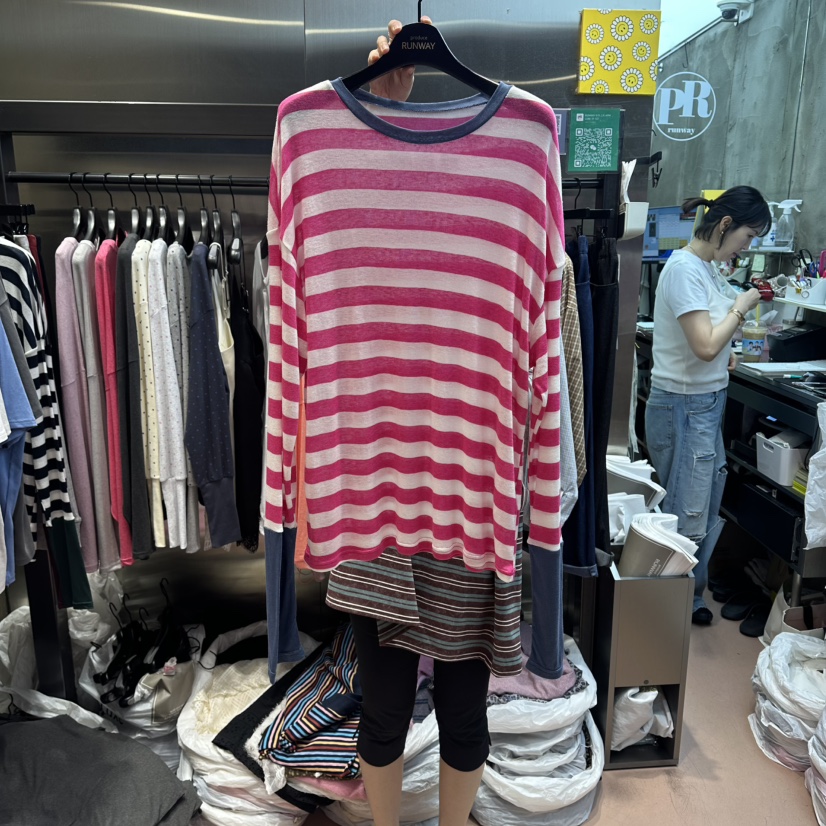 RUNWAY-런웨이東大門直郵女裝新款時尚熱賣真品人氣長袖T恤RUNWAY-런웨이長袖T恤圖色1