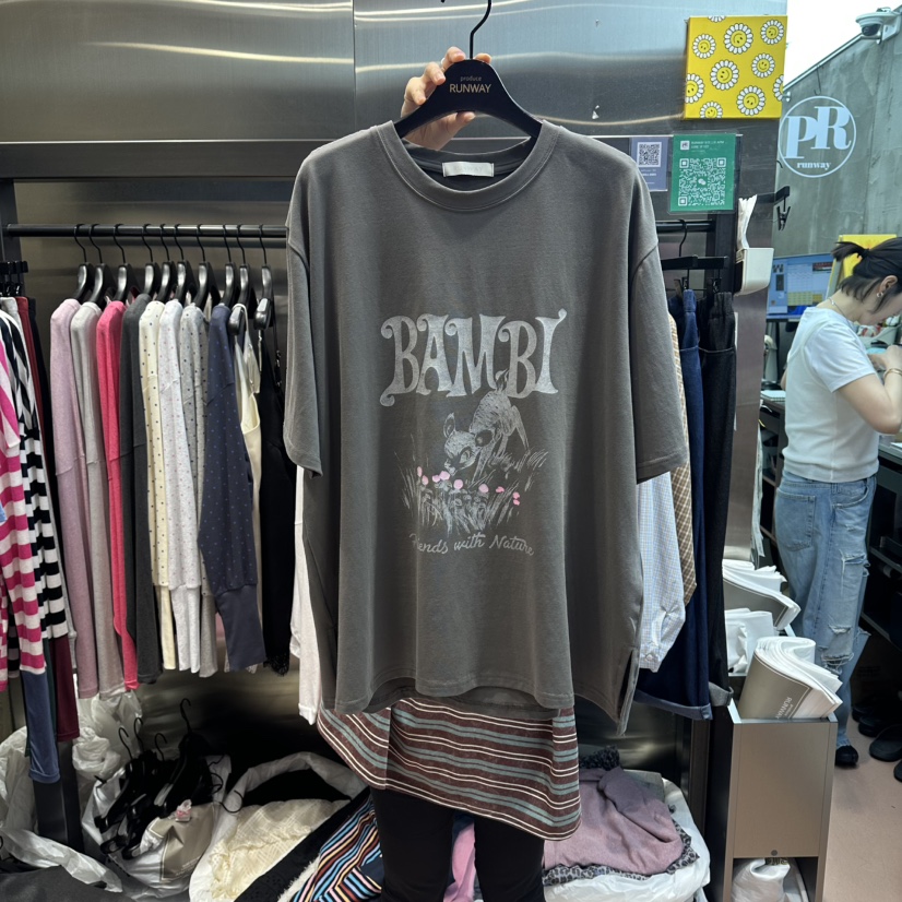 RUNWAY-런웨이東大門代購女士新品休閑人氣26夏季時尚T恤RUNWAY-런웨이T恤圖色4