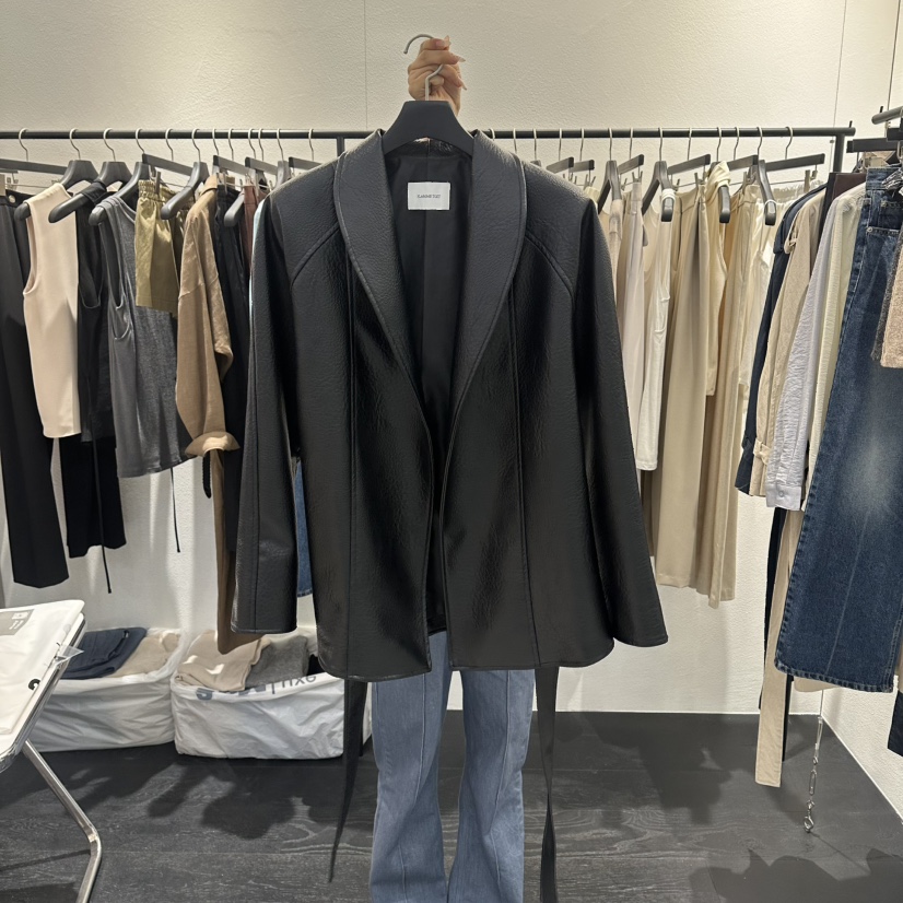 FLAMME TOIT/LUNAMDE韓國直郵女裝新品休閑真品夾克含腰帶FLAMME TOIT/LUNAMDE夾克圖色1
