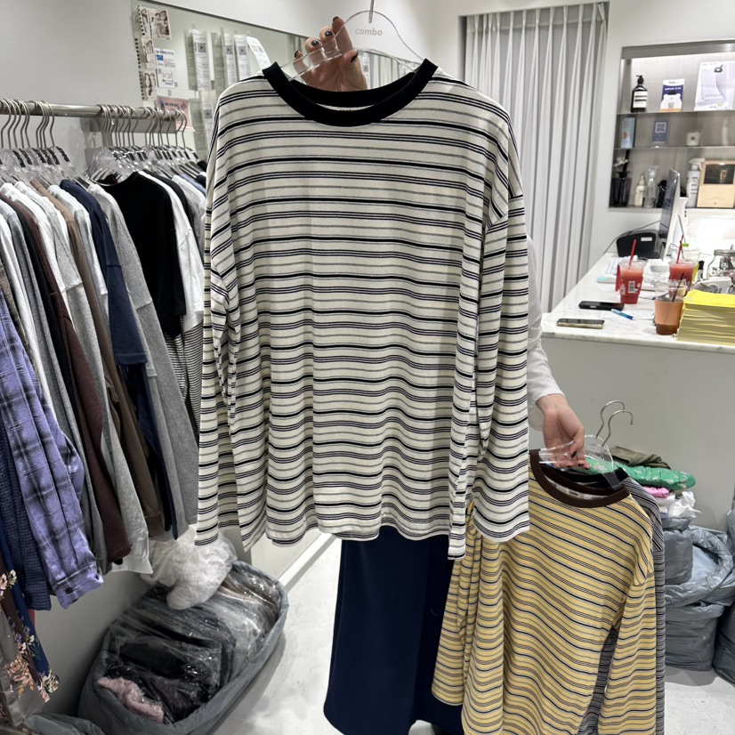 COMBO韓國直郵女裝新品時尚26夏季真品休閑推薦人氣長袖T恤COM_BO長袖T恤圖色1