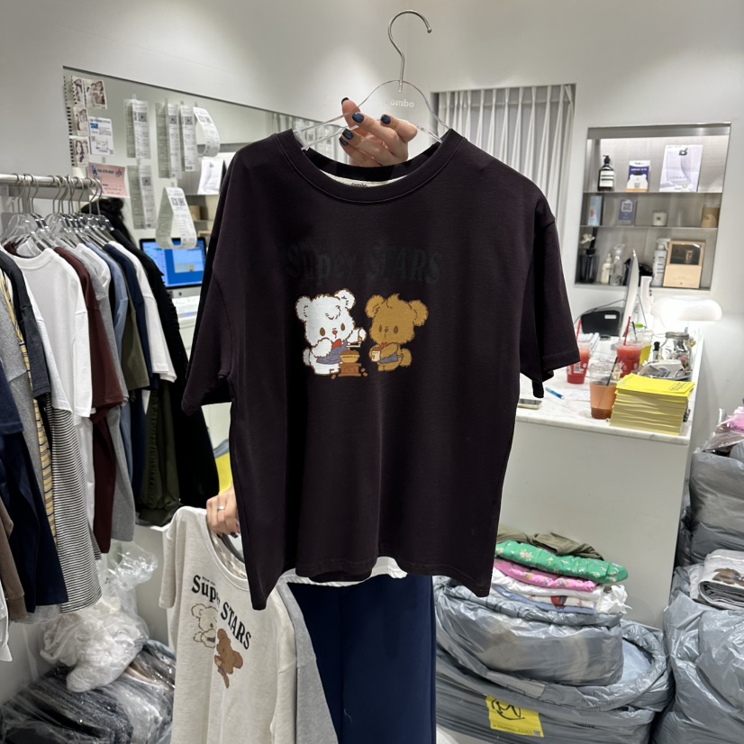 COMBO韓國代購女士新品推薦時尚真品休閑人氣熱賣26夏季T恤COM_BOT恤圖色2