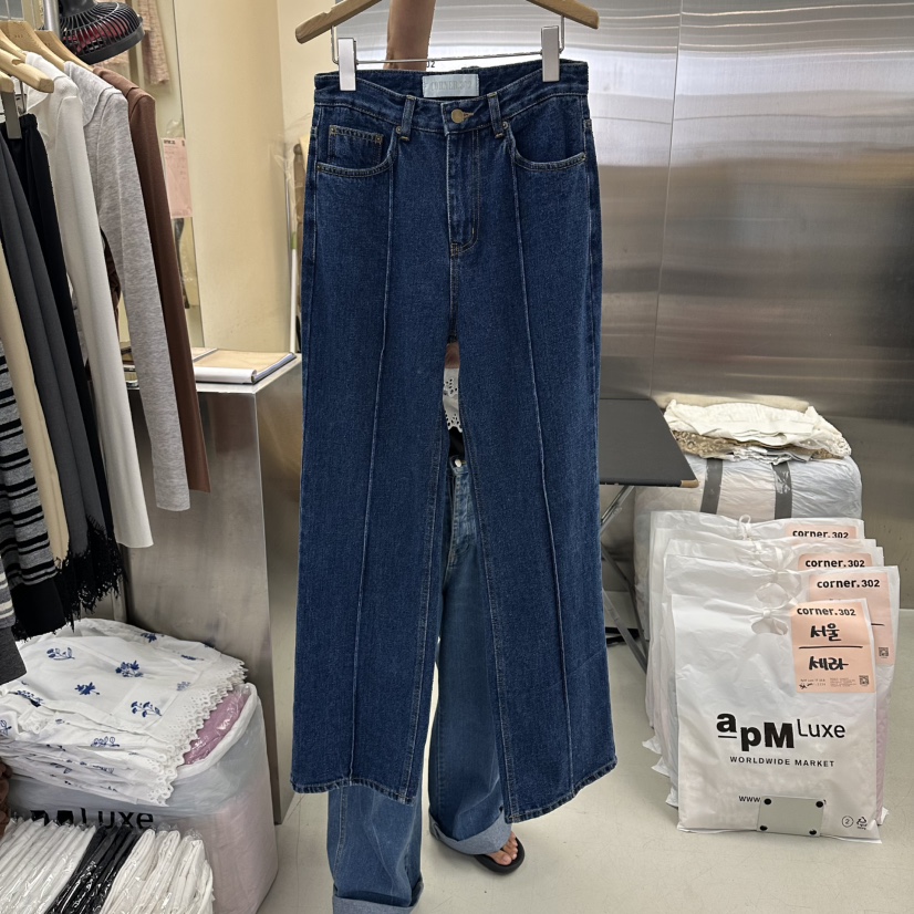 CORNER東大門直郵女裝新品人氣真品時尚休閑熱賣牛仔褲褶裥CORNER.302牛仔褲圖色1