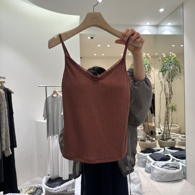 GRACIA韓國直郵女裝新款推薦熱賣時尚真品26夏季吊帶背心羅紋GRACIA吊帶/背心圖色1