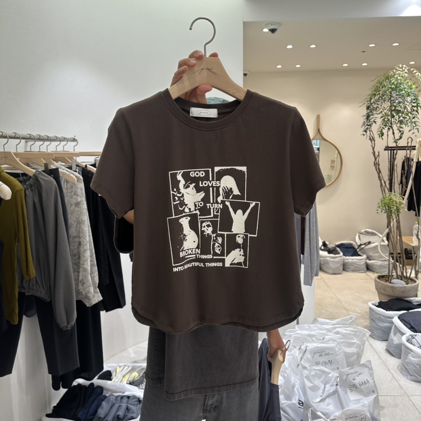 GRACIA韓國代購女士新品真品休閑人氣時尚熱賣推薦26夏季T恤GRACIAT恤圖色3