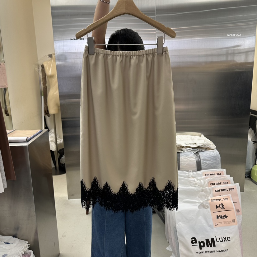 CORNER東大門代購女士新品真品26夏季熱賣半身裙中短裙蕾絲CORNER.302半身裙/中短裙