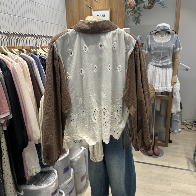 MARI CO韓國直郵女裝新款休閑時尚熱賣26夏季襯衫蕾絲衫MARI CO襯衫/蕾絲衫