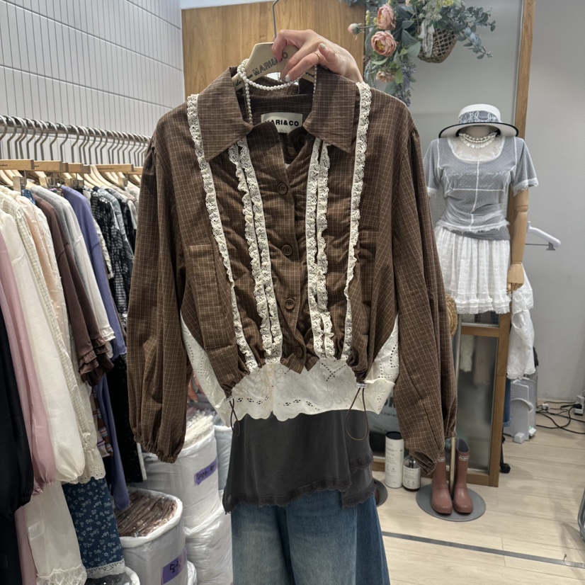 MARI CO韓國直郵女裝新款休閑時尚熱賣26夏季襯衫蕾絲衫MARI CO襯衫/蕾絲衫圖色1
