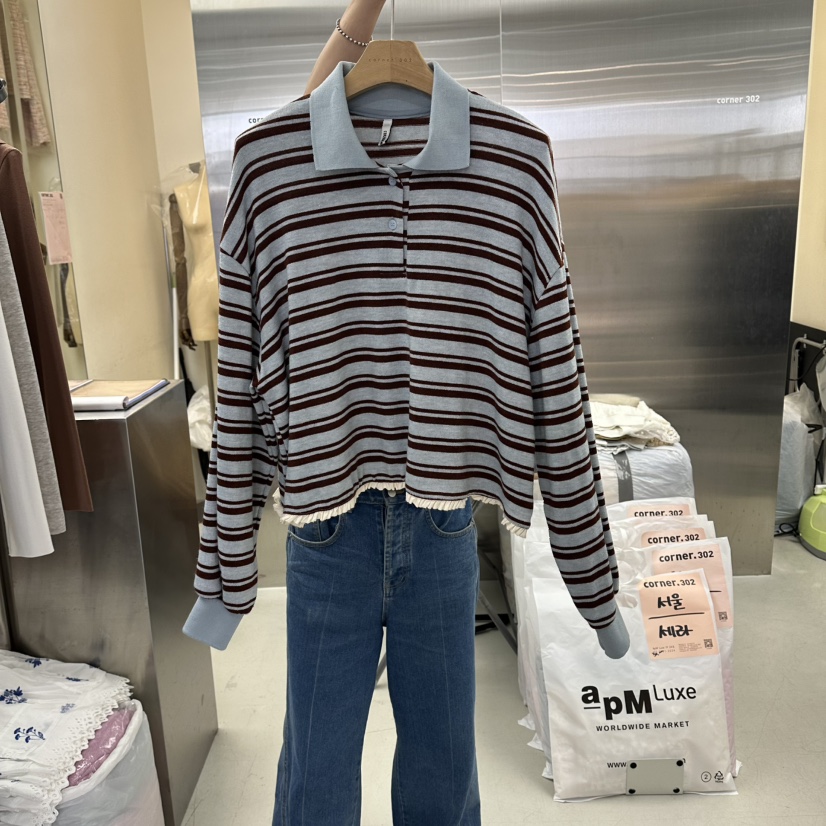 CORNER東大門代購女士新品26夏季熱賣推薦休閑時尚長袖T恤CORNER.302長袖T恤圖色1