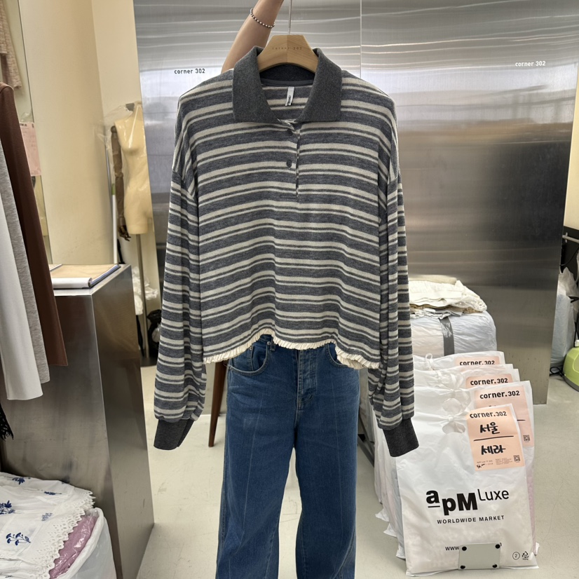 CORNER東大門代購女士新品26夏季熱賣推薦休閑時尚長袖T恤CORNER.302長袖T恤圖色2