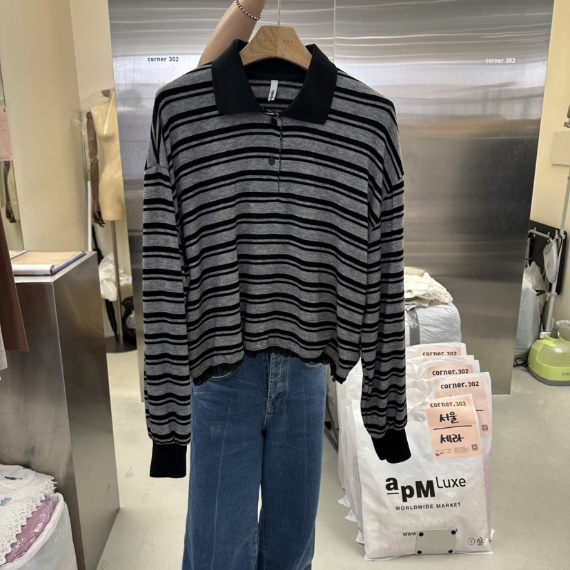 CORNER東大門代購女士新品26夏季熱賣推薦休閑時尚長袖T恤CORNER.302長袖T恤圖色3