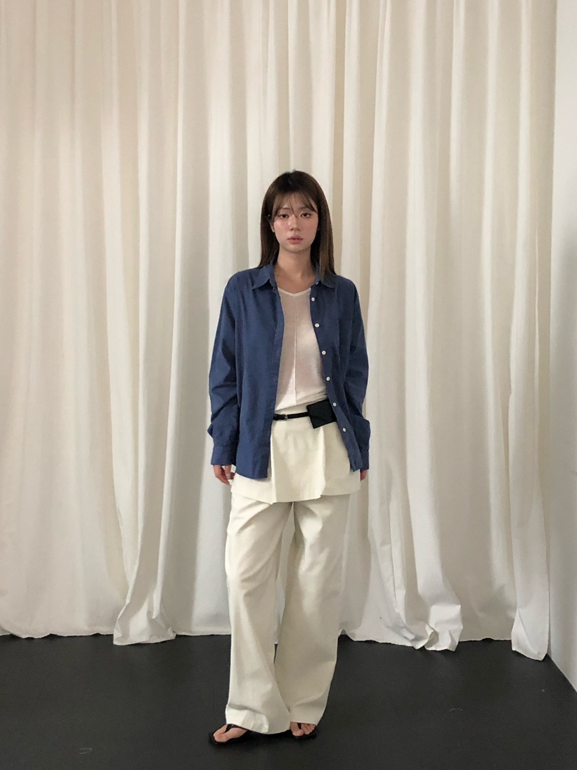 ONDO-P東大門代購女裝新款推薦時尚休閑真品襯衫蕾絲衫口袋ONDO-P襯衫/蕾絲衫