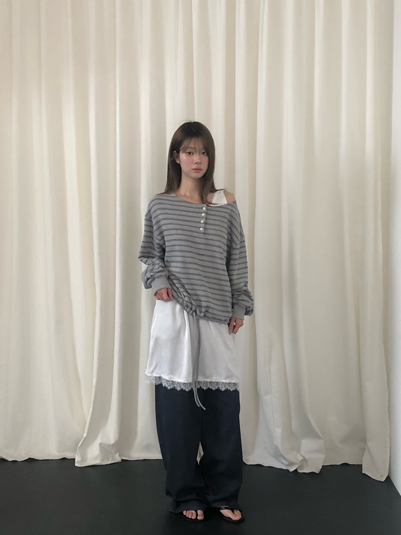 ONDO-P東大門直郵女裝新款推薦時尚熱賣人氣26夏季衛衣條紋ONDO-P衛衣