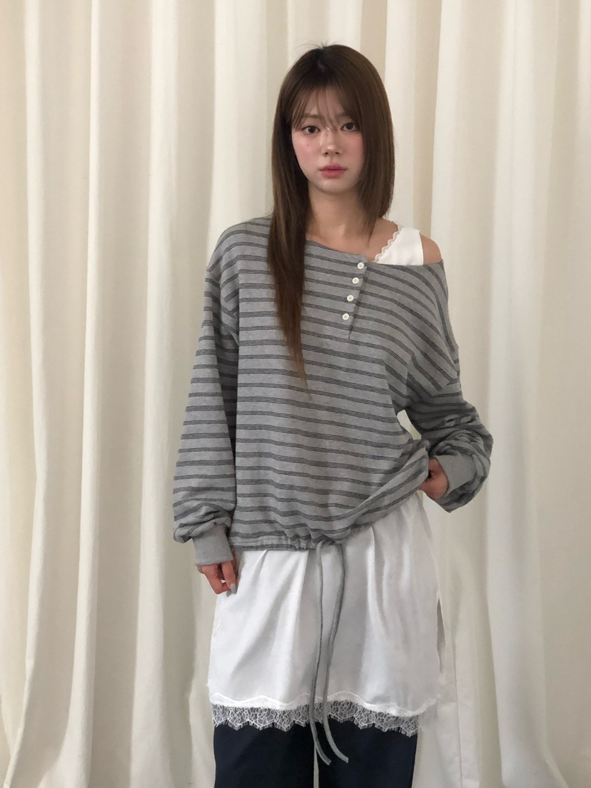 ONDO-P東大門直郵女裝新款推薦時尚熱賣人氣26夏季衛衣條紋ONDO-P衛衣圖色1