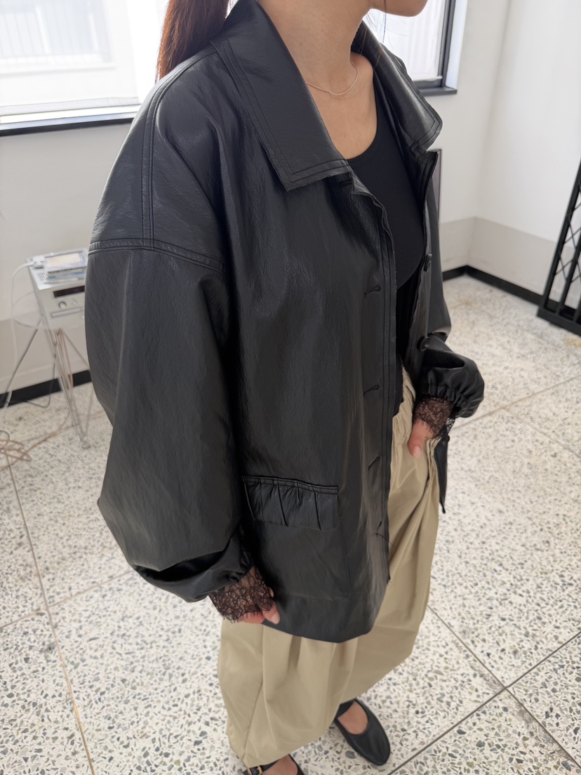 FRANC—L韓國代購女裝新款26夏季人氣時尚休閑真品皮衣皮革FRANC皮衣